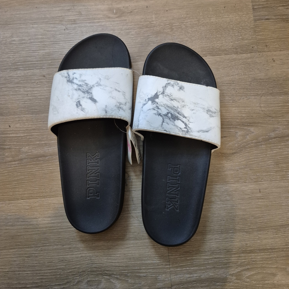 PINK Victoria's Secret Black and White Sandals